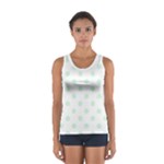 Polka Dots - Pastel Green on White Women s Sport Tank Top