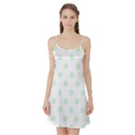 Polka Dots - Pastel Green on White Satin Night Slip