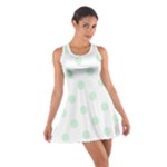 Polka Dots - Pastel Green on White Cotton Racerback Dress