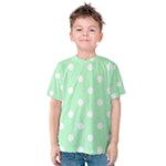 Polka Dots - White on Mint Green Kid s Cotton Tee