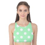 Polka Dots - White on Mint Green Tank Bikini Top