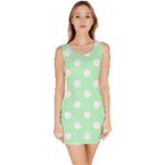 Polka Dots - White on Mint Green Bodycon Dress