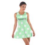 Polka Dots - White on Mint Green Cotton Racerback Dress