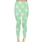 Polka Dots - White on Mint Green Women s Leggings