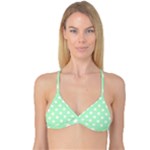 Polka Dots - White on Mint Green Reversible Tri Bikini Top