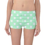 Polka Dots - White on Mint Green Boyleg Bikini Bottoms