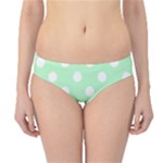 Polka Dots - White on Mint Green Hipster Bikini Bottoms