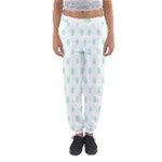 Polka Dots - Mint Green on White Women s Jogger Sweatpants