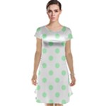 Polka Dots - Mint Green on White Cap Sleeve Nightdress