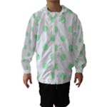 Polka Dots - Mint Green on White Hooded Wind Breaker (Kids)