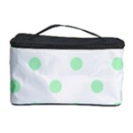 Polka Dots - Mint Green on White Cosmetic Storage Case