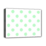 Polka Dots - Mint Green on White Deluxe Canvas 16  x 12  (Stretched)