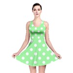 Polka Dots - White on Light Green Reversible Skater Dress