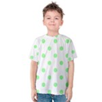 Polka Dots - Light Green on White Kid s Cotton Tee