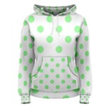 Polka Dots - Light Green on White Women s Pullover Hoodie