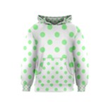 Polka Dots - Light Green on White Kid s Pullover Hoodie