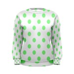 Polka Dots - Light Green on White Women s Sweatshirt