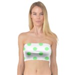 Polka Dots - Light Green on White Bandeau Top