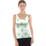 Polka Dots - Light Green on White Tank Top