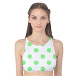 Polka Dots - Light Green on White Tank Bikini Top