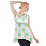 Polka Dots - Light Green on White Side Drop Tank Tunic