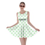 Polka Dots - Light Green on White Skater Dress