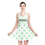 Polka Dots - Light Green on White Reversible Skater Dress