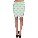 Polka Dots - Light Green on White Bodycon Skirt