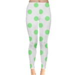 Polka Dots - Light Green on White Women s Leggings