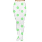 Polka Dots - Light Green on White Women s Tights