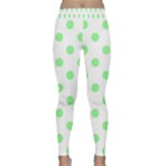 Polka Dots - Light Green on White Yoga Leggings