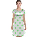 Polka Dots - Light Green on White Cap Sleeve Nightdress