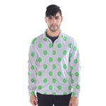 Polka Dots - Light Green on White Wind Breaker (Men)