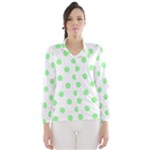 Polka Dots - Light Green on White Wind Breaker (Women)