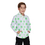 Polka Dots - Light Green on White Wind Breaker (Kids)