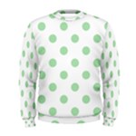 Polka Dots - Celadon Green on White Men s Sweatshirt