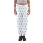 Polka Dots - Celadon Green on White Women s Jogger Sweatpants