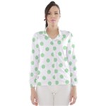 Polka Dots - Celadon Green on White Wind Breaker (Women)