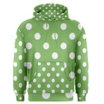 Polka Dots - White on Dollar Bill Green Men s Pullover Hoodie