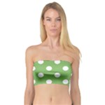 Polka Dots - White on Dollar Bill Green Bandeau Top