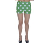 Polka Dots - White on Dollar Bill Green Skinny Shorts