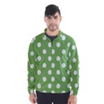 Polka Dots - White on Dollar Bill Green Wind Breaker (Men)