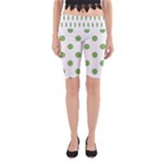 Polka Dots - Dollar Bill Green on White Yoga Cropped Leggings