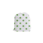 Polka Dots - Dollar Bill Green on White Drawstring Pouch (XS)