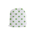 Polka Dots - Dollar Bill Green on White Drawstring Pouch (M)