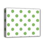 Polka Dots - Dollar Bill Green on White Deluxe Canvas 14  x 11  (Stretched)