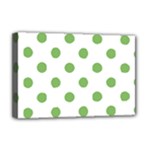 Polka Dots - Dollar Bill Green on White Deluxe Canvas 18  x 12  (Stretched)