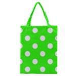 Polka Dots - White on Neon Green Classic Tote Bag