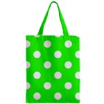 Polka Dots - White on Neon Green Zipper Classic Tote Bag