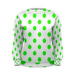 Polka Dots - Neon Green on White Women s Sweatshirt